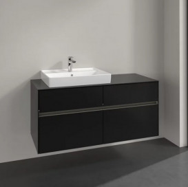 Тумба під раковину Villeroy & Boch Collaro 120х50 см із підсвічуванням МДФ чорний матовий лак C082B0PD