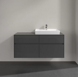 Тумба под раковину Villeroy & Boch Collaro 120х50 см с подсветкой МДФ глянцевый серый C083B0FP