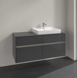 Тумба под раковину Villeroy & Boch Collaro 120х50 см с подсветкой МДФ глянцевый серый C083B0FP