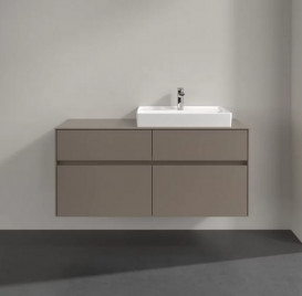 Тумба под раковину Villeroy & Boch Collaro 120х50 см с подсветкой ДСП трюфель серый C083B0VG