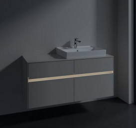 Тумба под раковину Villeroy & Boch Collaro 120х50 см с подсветкой ДСП мягкий серый C083B0VK