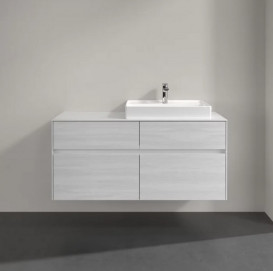 Тумба под раковину Villeroy & Boch Collaro 120х50 см с подсветкой ДСП белое дерево C083B0E8