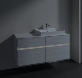 Тумба под раковину Villeroy & Boch Collaro 120х50 см с подсветкой ДСП белое дерево C083B0E8