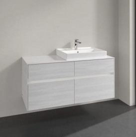 Тумба под раковину Villeroy & Boch Collaro 120х50 см с подсветкой ДСП белое дерево C083B0E8