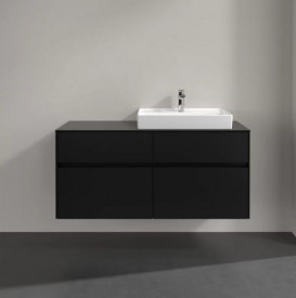 Тумба под раковину Villeroy & Boch Collaro 120х50 см с подсветкой МДФ черный матовый лак C083B0PD