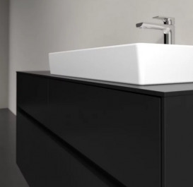 Тумба под раковину Villeroy & Boch Collaro 120х50 см с подсветкой МДФ черный матовый лак C083B0PD