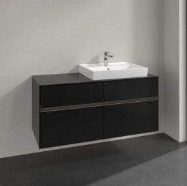 Тумба под раковину Villeroy & Boch Collaro 120х50 см с подсветкой МДФ черный матовый лак C083B0PD