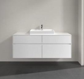 Тумба под раковину Villeroy & Boch Collaro 140х50 см с подсветкой МДФ глянцевый белый C084B0DH