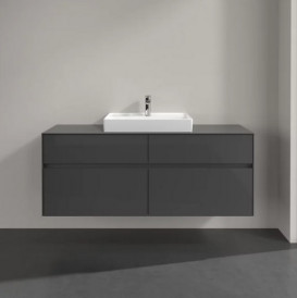 Тумба под раковину Villeroy & Boch Collaro 140х50 см с подсветкой МДФ глянцевый серый C084B0FP