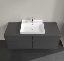 Тумба под раковину Villeroy & Boch Collaro 140х50 см с подсветкой МДФ глянцевый серый C084B0FP