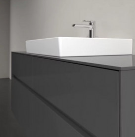Тумба под раковину Villeroy & Boch Collaro 140х50 см с подсветкой МДФ глянцевый серый C084B0FP