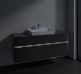 Тумба под раковину Villeroy & Boch Collaro 140х50 см с подсветкой МДФ глянцевый серый C084B0FP