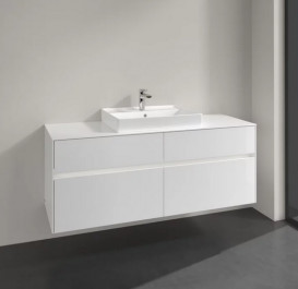 Тумба под раковину Villeroy & Boch Collaro 140х50 см с подсветкой ДСП матовый белый C084B0MS