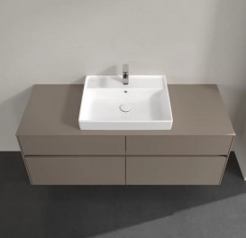 Тумба под раковину Villeroy & Boch Collaro 140х50 см с подсветкой ДСП трюфель серый C084B0VG