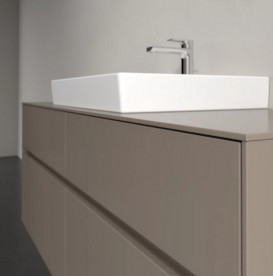 Тумба под раковину Villeroy & Boch Collaro 140х50 см с подсветкой ДСП трюфель серый C084B0VG