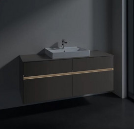 Тумба под раковину Villeroy & Boch Collaro 140х50 см с подсветкой ДСП трюфель серый C084B0VG