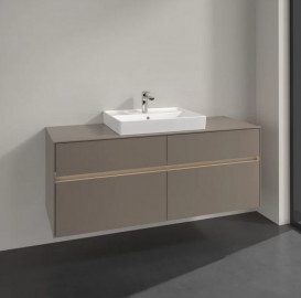 Тумба под раковину Villeroy & Boch Collaro 140х50 см с подсветкой ДСП трюфель серый C084B0VG
