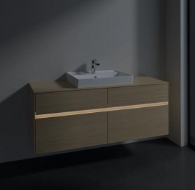 Тумба под раковину Villeroy & Boch Collaro 140х50 см с подсветкой ДСП северный дуб C084B0VJ