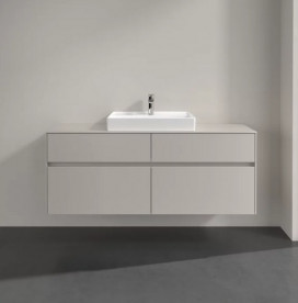 Тумба під раковину Villeroy & Boch Collaro 140х50 см із підсвічуванням ДСП м'який сірий C084B0VK