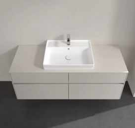 Тумба під раковину Villeroy & Boch Collaro 140х50 см із підсвічуванням ДСП м'який сірий C084B0VK