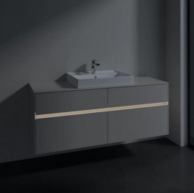 Тумба під раковину Villeroy & Boch Collaro 140х50 см із підсвічуванням ДСП м'який сірий C084B0VK