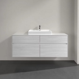 Тумба під раковину Villeroy & Boch Collaro 140х50 см із підсвічуванням ДСП біле дерево C084B0E8