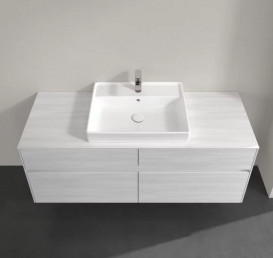 Тумба під раковину Villeroy & Boch Collaro 140х50 см із підсвічуванням ДСП біле дерево C084B0E8