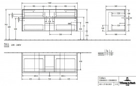 Тумба під раковину Villeroy & Boch Collaro 140х50 см із підсвічуванням ДСП біле дерево C084B0E8