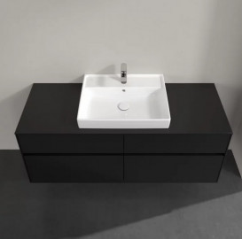 Тумба під раковину Villeroy & Boch Collaro 140х50 см із підсвічуванням МДФ чорний матовий лак C084B0PD