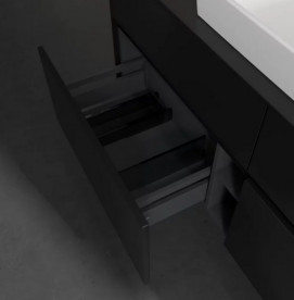 Тумба під раковину Villeroy & Boch Collaro 140х50 см із підсвічуванням МДФ чорний матовий лак C084B0PD