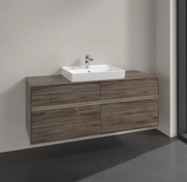 Тумба под раковину Villeroy & Boch Collaro 140х50 см с подсветкой ДСП каменный дуб C084B0RK