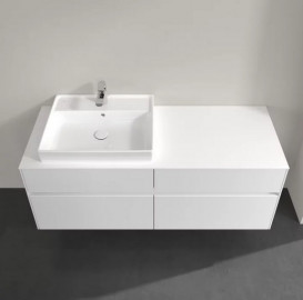 Тумба под раковину Villeroy & Boch Collaro 140х50 см с подсветкой МДФ глянцевый белый C085B0DH