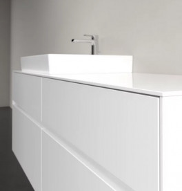 Тумба под раковину Villeroy & Boch Collaro 140х50 см с подсветкой МДФ глянцевый белый C085B0DH