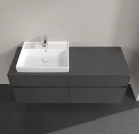 Тумба під раковину Villeroy & Boch Collaro 140х50 см із підсвічуванням МДФ глянсовий сірий C085B0FP