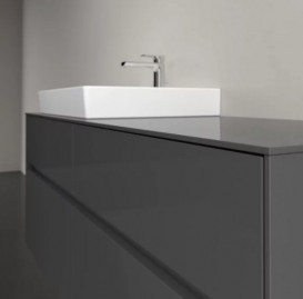 Тумба під раковину Villeroy & Boch Collaro 140х50 см із підсвічуванням МДФ глянсовий сірий C085B0FP