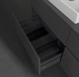 Тумба під раковину Villeroy & Boch Collaro 140х50 см із підсвічуванням МДФ глянсовий сірий C085B0FP