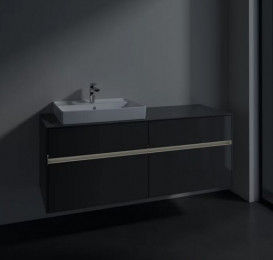 Тумба під раковину Villeroy & Boch Collaro 140х50 см із підсвічуванням МДФ глянсовий сірий C085B0FP