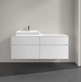 Тумба під раковину Villeroy & Boch Collaro 140х50 см із підсвічуванням ДСП матовий білий C085B0MS