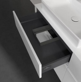 Тумба під раковину Villeroy & Boch Collaro 140х50 см із підсвічуванням ДСП матовий білий C085B0MS