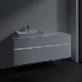 Тумба під раковину Villeroy & Boch Collaro 140х50 см із підсвічуванням ДСП матовий білий C085B0MS