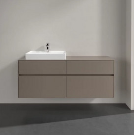 Тумба під раковину Villeroy & Boch Collaro 140х50 см із підсвічуванням ДСП трюфель сірий C085B0VG