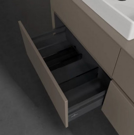 Тумба під раковину Villeroy & Boch Collaro 140х50 см із підсвічуванням ДСП трюфель сірий C085B0VG