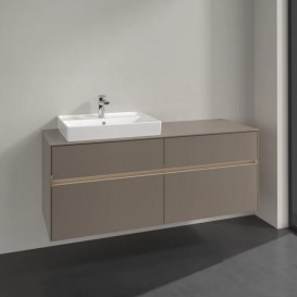 Тумба під раковину Villeroy & Boch Collaro 140х50 см із підсвічуванням ДСП трюфель сірий C085B0VG
