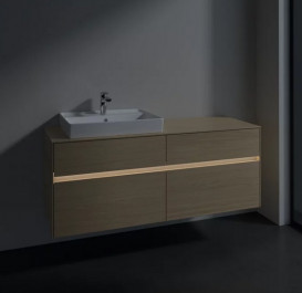Тумба под раковину Villeroy & Boch Collaro 140х50 см с подсветкой ДСП северный дуб C085B0VJ