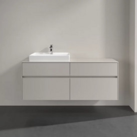 Тумба під раковину Villeroy & Boch Collaro 140х50 см із підсвічуванням ДСП м'який сірий C085B0VK