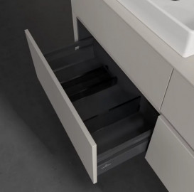 Тумба під раковину Villeroy & Boch Collaro 140х50 см із підсвічуванням ДСП м'який сірий C085B0VK