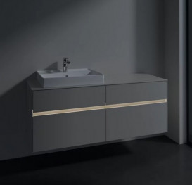 Тумба під раковину Villeroy & Boch Collaro 140х50 см із підсвічуванням ДСП м'який сірий C085B0VK