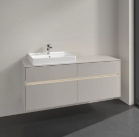 Тумба під раковину Villeroy & Boch Collaro 140х50 см із підсвічуванням ДСП м'який сірий C085B0VK