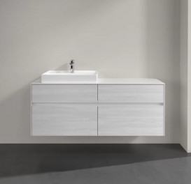 Тумба під раковину Villeroy & Boch Collaro 140х50 см із підсвічуванням ДСП біле дерево C085B0E8