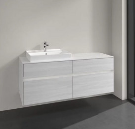 Тумба під раковину Villeroy & Boch Collaro 140х50 см із підсвічуванням ДСП біле дерево C085B0E8